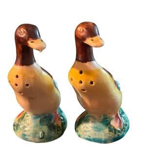 Vintage Salt and Pepper Shakers Mallard Ducks Japan Painted